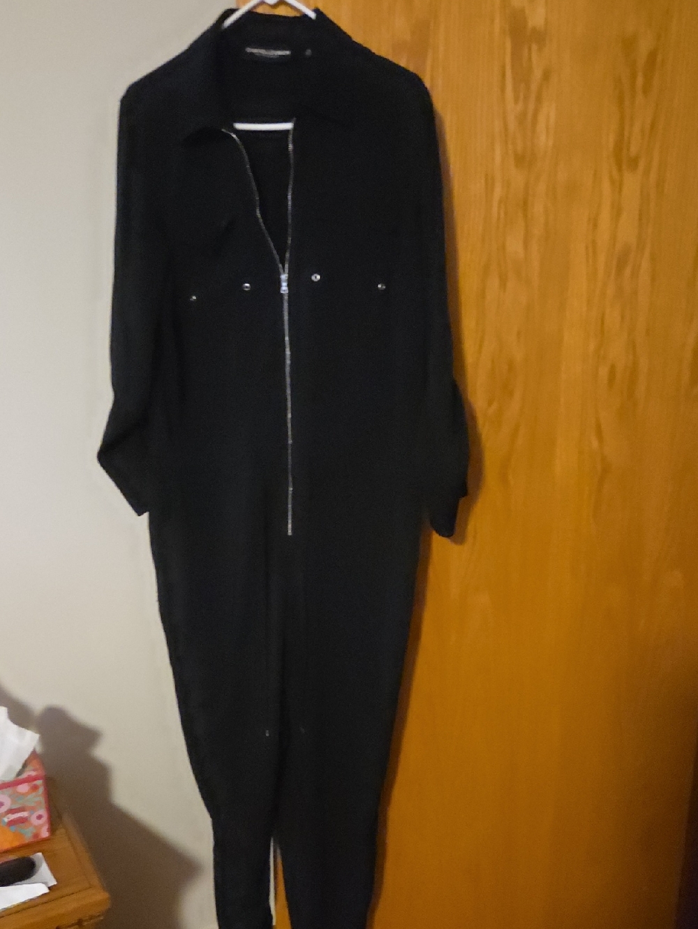 Black Women’s Zip-Front Jumpsuit